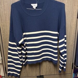 For The Republic Navy and White Striped Sweater